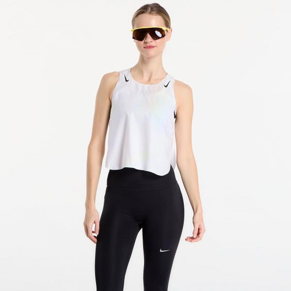 Tílko Nike AeroSwift Women's Dri-FIT ADV Cropped Running Tank Top Off White/ Black M