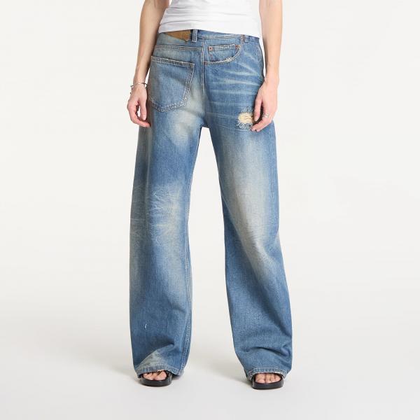 Džíny MM6 Twist Wide Leg Jeans Dark Grey Melange/ Brown 28