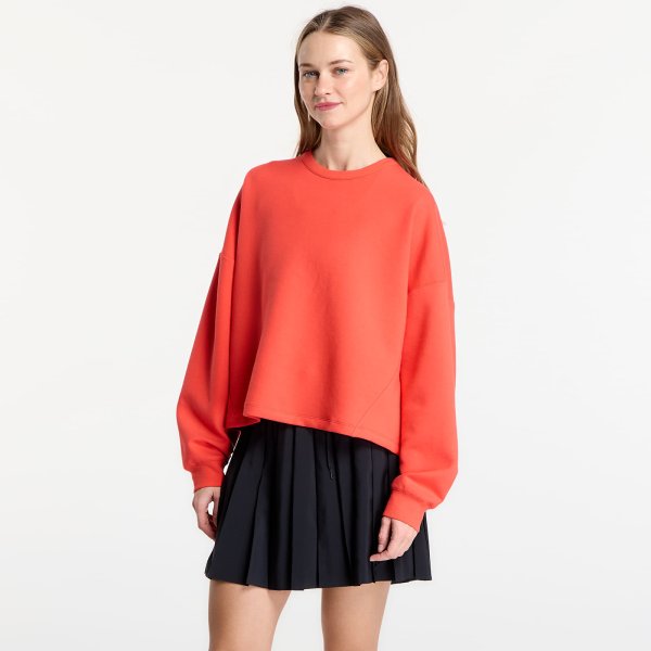 Mikina Nike 24.7 ImpossiblySoft Women's Dri-FIT Oversized Crew-Neck Top Lt Crimson/ University Red M