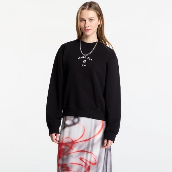 Mikina MM6 Signature Jersey Sweatshirt Black XS