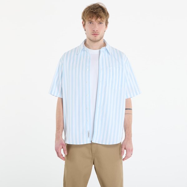 Košile Carhartt WIP S/S Royce Shirt Royce Stripe, Icaria/ White S