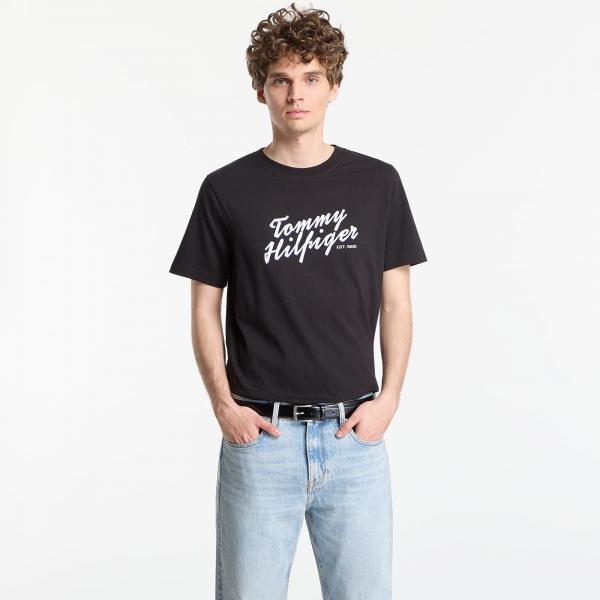 Tričko Tommy Hilfiger Summer Text Graphic Tee Black S