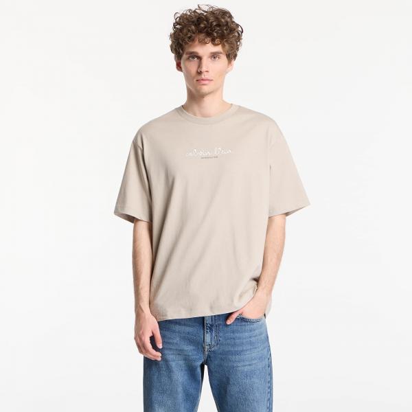Tričko Calvin Klein Jeans Ss 16S Ck Trvl Lines Graphic Tee Plaza Taupe L