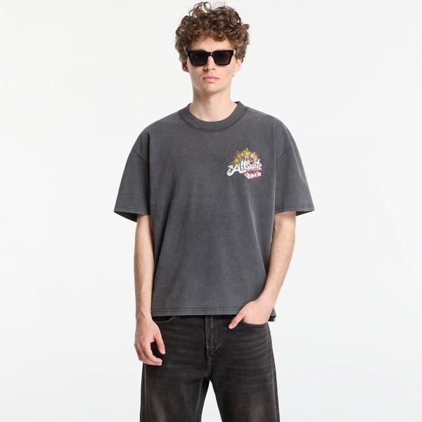 Tričko AllSaints Roque Ss Crew Graphic T-Shirt Washed Black M