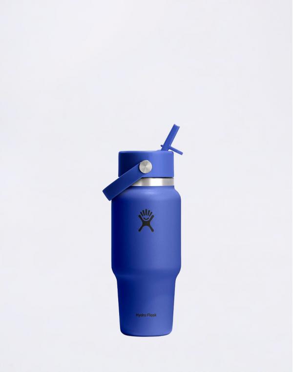 Hydro Flask Wide Mouth Travel Bottle with Flex Straw Cap (710 ml) Capri Blue