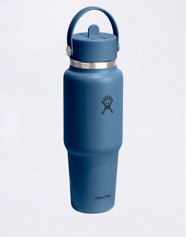 Hydro Flask Wide Mouth Travel Bottle with Flex Straw Cap (946 ml) Harbor Blue