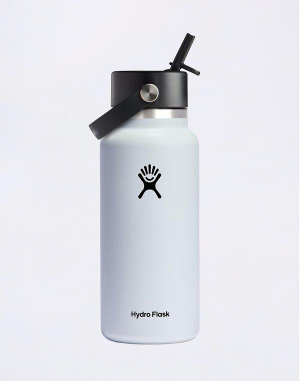 Hydro Flask Wide Mouth with Flex Straw Cap (946 ml) White