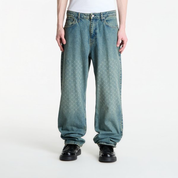 Džíny Daily Paper Faded Monogram Amba Jeans V2 Bleached Denim Blue L