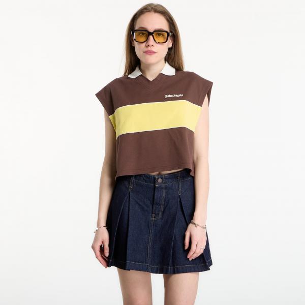 Tričko Palm Angels Classic Logo Boxy Polo Brown/ Yellow XS