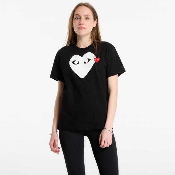 Tričko Comme des Garçons PLAY T-Shirt Red Emblem Knit UNISEX Black S