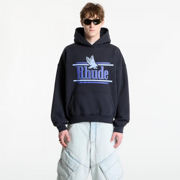 Mikina Rhude Rossa Hoodie Vintage Black/ Blue XL