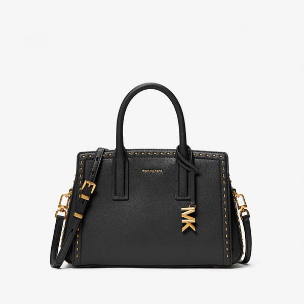 Kabelka Michael Kors Laila Small Studded Leather Satchel Black Universal