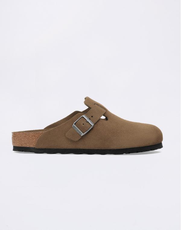 Birkenstock Boston Soft Footbed Suede Leather Dark Tea Tonal FB 37