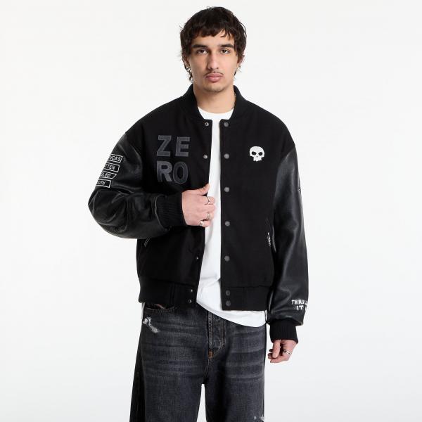 Bomber PLEASURES Zero Pleasures Varsity Jacket Black L