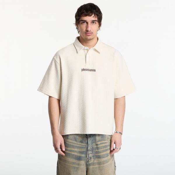 Tričko PLEASURES Cable Polo Ecru XXL