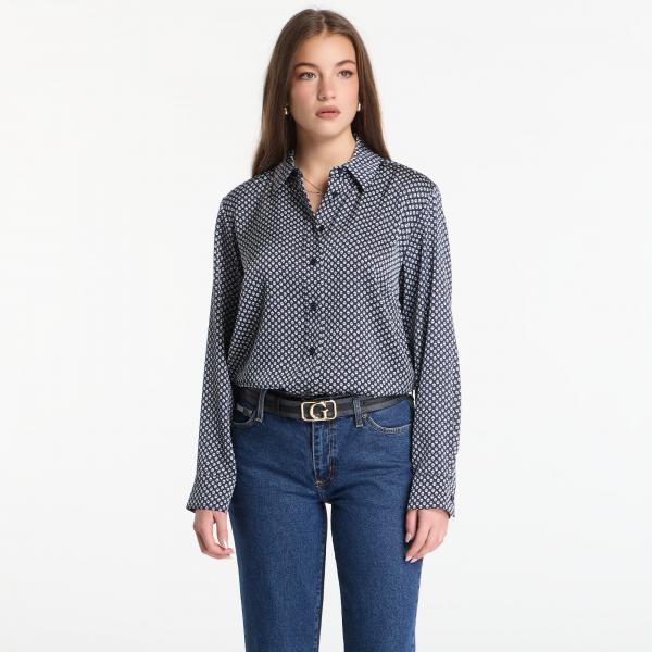 Košile Michael Kors Satin Ls Shirt Midnight Blue L