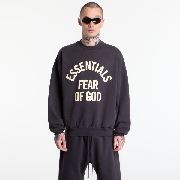 Svetr Fear of God Essentials Campus 90'S Crewneck Sweater Faded Black XXXL