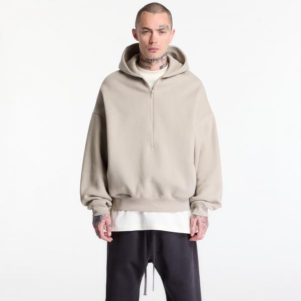 Mikina Fear of God Essentials Property Lounge Half Zip Crewneck Seal XL