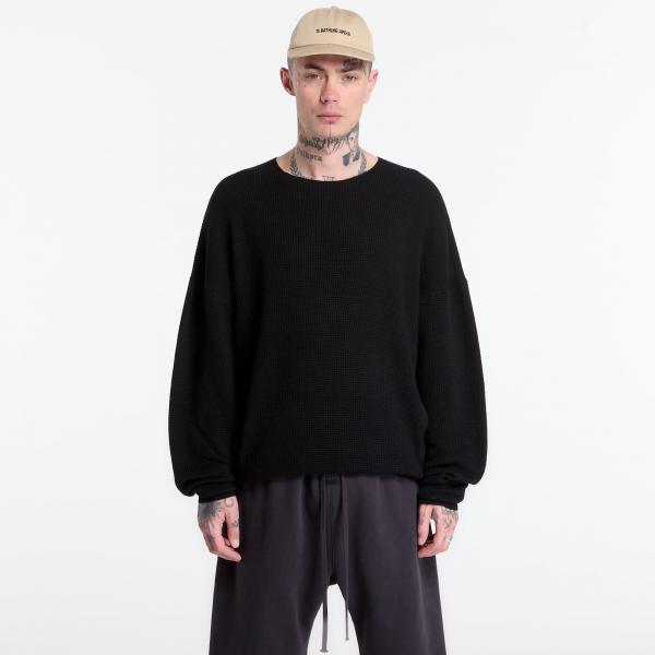 Mikina Fear of God Essentials Signature Waffle 90'S Crewneck Vintage Black S