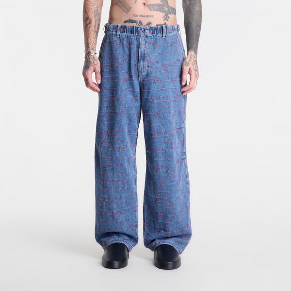 Džíny PLEASURES Strokes Denim Parachute Pants Indigo L