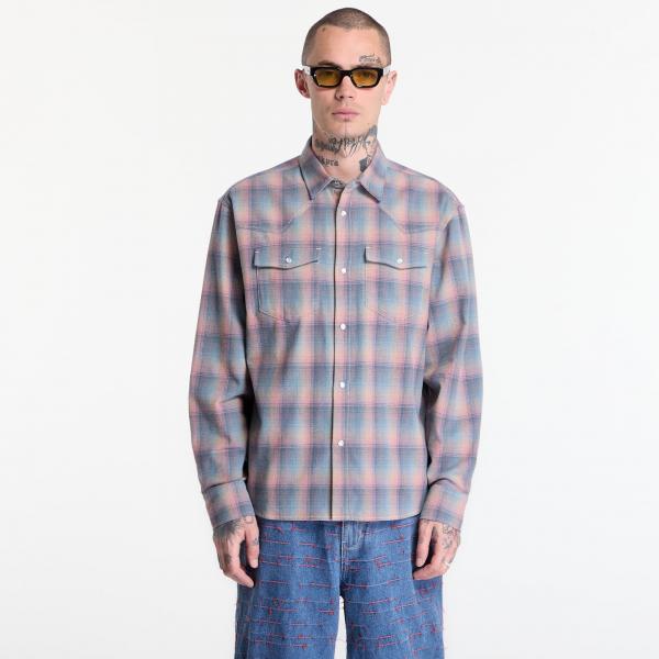 Košile PLEASURES Sender Western Button Up Pink M