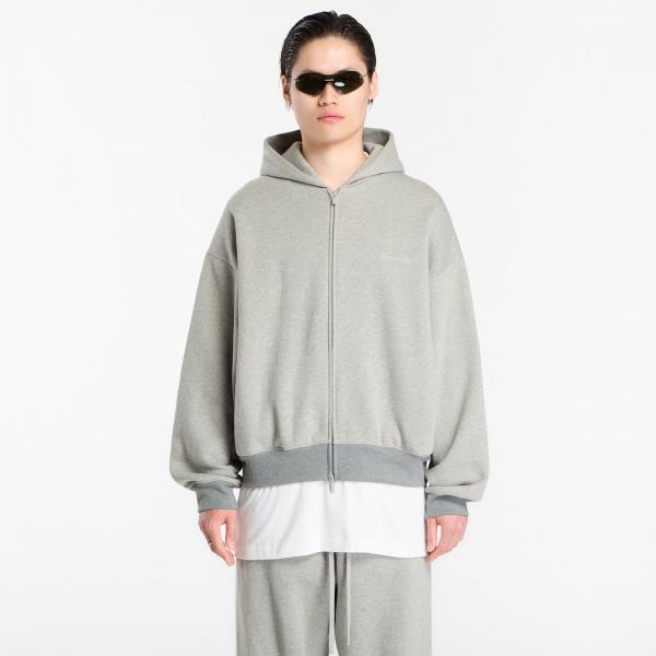 Mikina Fear of God Essentials Signature Classic Full Zip Hoodie Concrete Heather/ Dark Concrete Heather XL