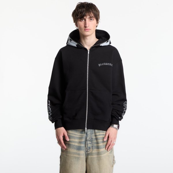 Mikina PLEASURES Balaclava Zip Hoodie Black XL