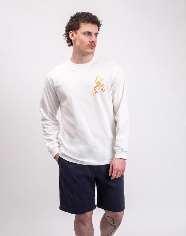 Tričko Gramicci Sticky Hands L/S Tee WHITE