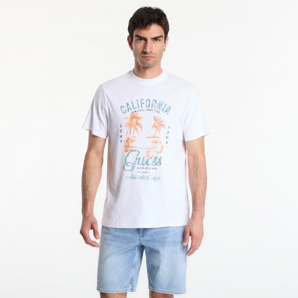 Tričko GUESS Cn Ss Summer Slub Tee Pure White M