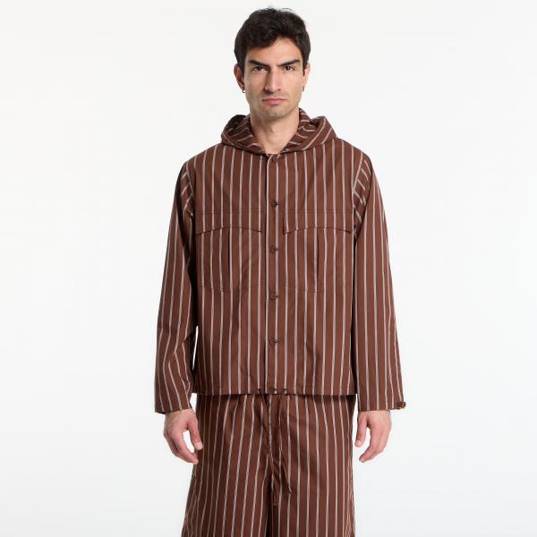 Košile Études Studio Hooded Shirt Striped Dark Brown 50