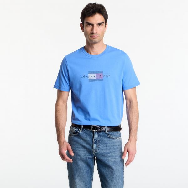 Tričko Tommy Hilfiger Script Flag Regular Tee Blue Spell M