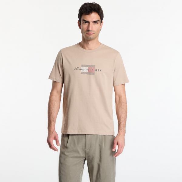 Tričko Tommy Hilfiger Script Flag Regular Tee Batique Khaki M