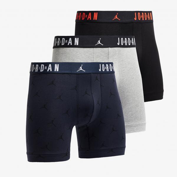 Boxerky Jordan Jhm Mens Flight Cotton Esst 3-Pack Obsidian XL