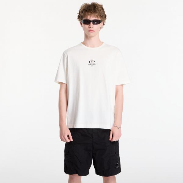 Tričko C.P. Company 1020 Jersey Short Sleeve Embroidery T-Shirt Gauze White XXL