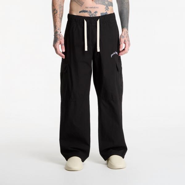 Kalhoty Palm Angels Curved Logo Loose Cargo Pants Black/ Off White L