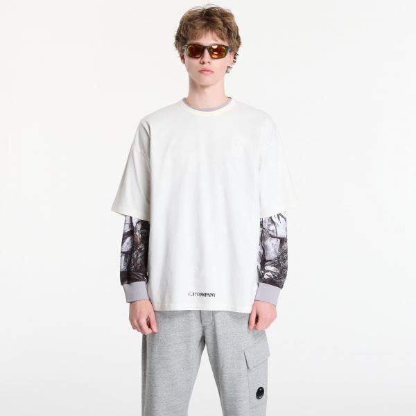 Tričko C.P. Company 1020 Jersey Short Sleeve Stencil T-Shirt Gauze White L