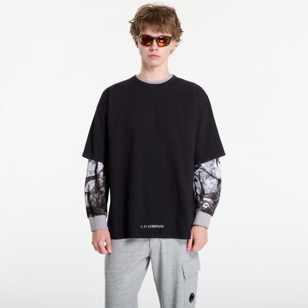 Tričko C.P. Company 1020 Jersey Short Sleeve Stencil T-Shirt Black M