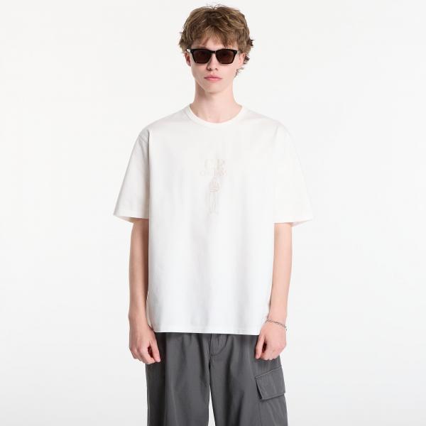 Tričko C.P. Company Mercerized Jersey 30/2 Twisted Short Sleeve Logo T-Shirt Gauze White S