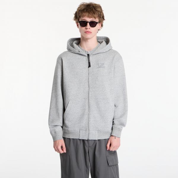 Mikina C.P. Company Diagonal Raised Fleece Zip Hooded Sweatshirt Greystone XXL