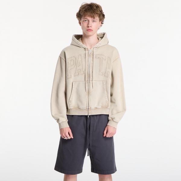 Mikina Patta Loopback Logo Zip Hooded Sweater UNISEX Irish Cream XXL