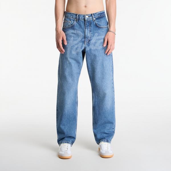 Džíny Patta Laserprint Whiskers Denim Pants Light Blue Denim 34