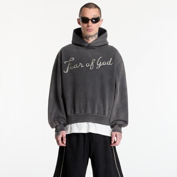 Mikina Fear Of God 26 Classic Fit Half Raglan Hoodie Off Black XXL