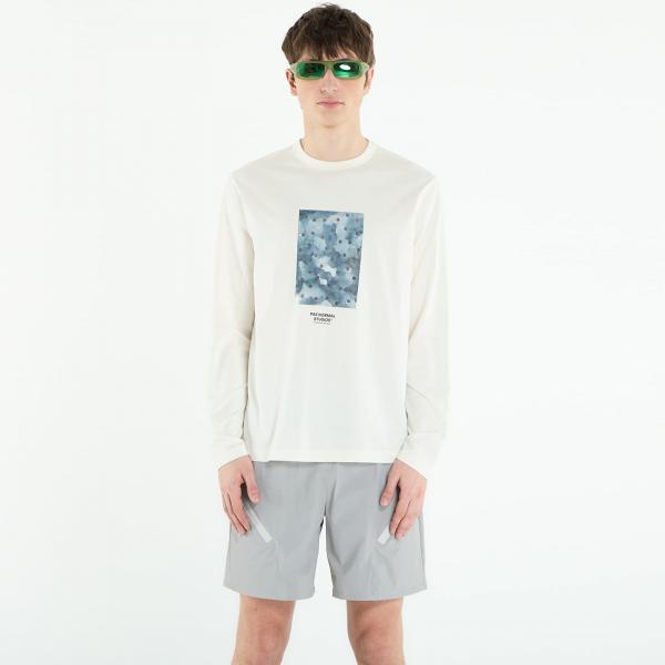Tričko Pas Normal Studios Off-Race Cotton Tech Graphic Long Sleeve T-Shirt Off White S