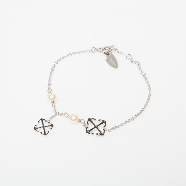 Náramek Off-White Bangle Bracelet Silver/ Black Universal