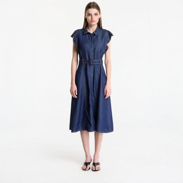 Šaty Tommy Hilfiger Volant F&F Midi Dress Leny Ss Leny XS