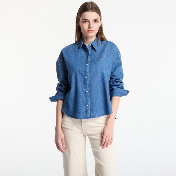 Košile Tommy Hilfiger Light Denim Boxy Shirt Ls Mid Blue Wash L