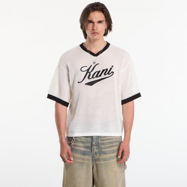 Tričko Karl Kani Cursive Varsity Crochet Boxy T-Shirt White M