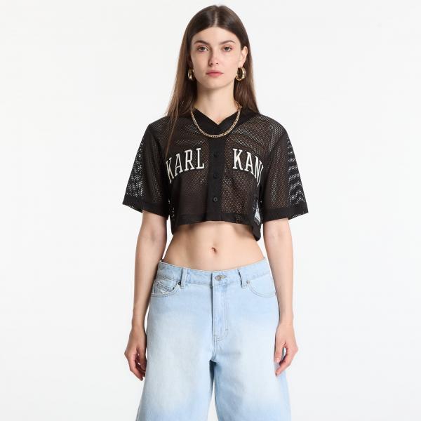 Tričko Karl Kani Mesh Cropped Baseball Shirt Black M