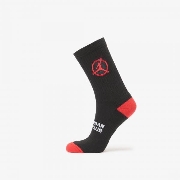 Ponožky Jordan Flight Club Cushioned Crew Socks Black/ University Red/ University Red L