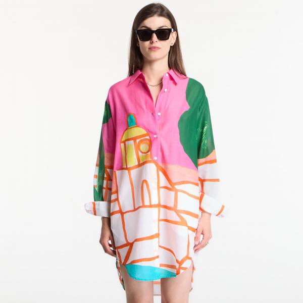 Šaty Michael Kors X Christina Zimpel St Tropez Shirt Dress White XS